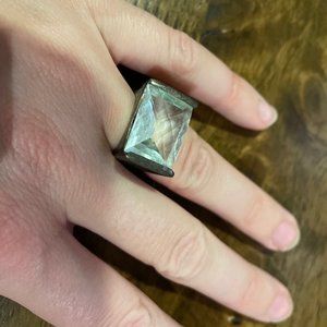 Silver and Aquamarine Ring